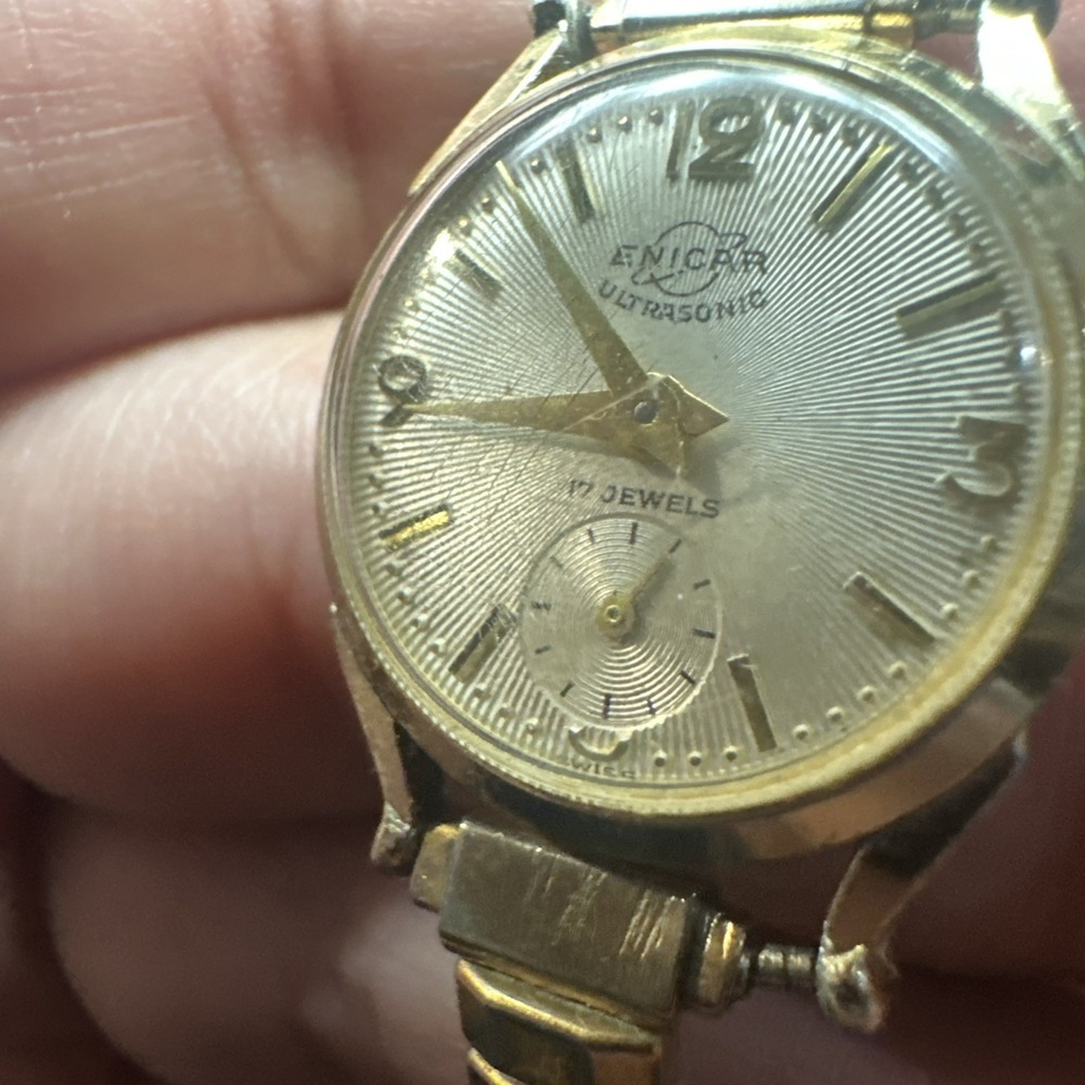 Works ENICAR Ultrasonic DURALUMINUM Swiss 17 Jewels Mechanical Ladies Watch 23mm - Picture 11 of 11